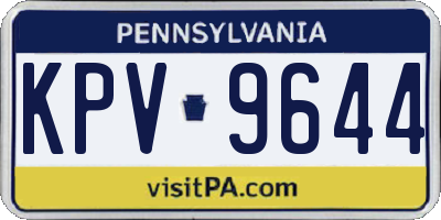 PA license plate KPV9644