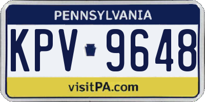 PA license plate KPV9648