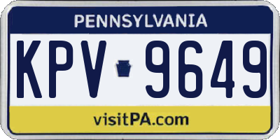 PA license plate KPV9649