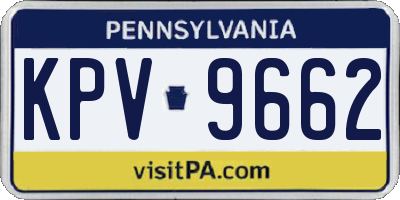 PA license plate KPV9662