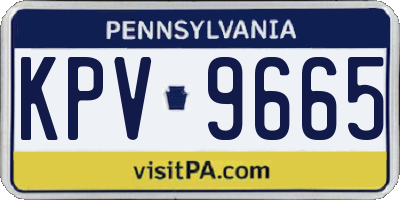 PA license plate KPV9665