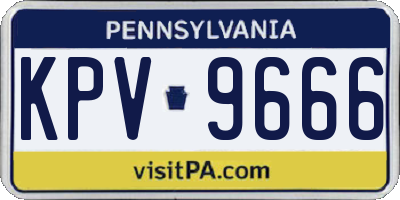 PA license plate KPV9666