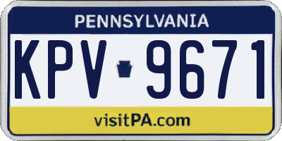 PA license plate KPV9671