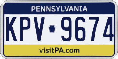 PA license plate KPV9674