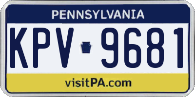 PA license plate KPV9681