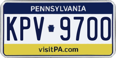 PA license plate KPV9700