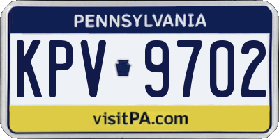 PA license plate KPV9702