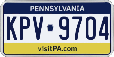 PA license plate KPV9704
