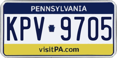 PA license plate KPV9705