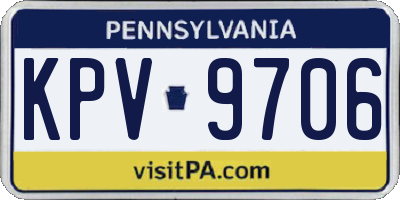 PA license plate KPV9706