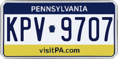 PA license plate KPV9707
