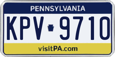 PA license plate KPV9710