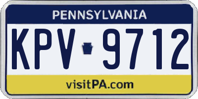PA license plate KPV9712
