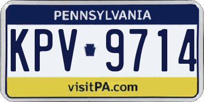PA license plate KPV9714