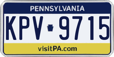 PA license plate KPV9715
