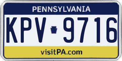 PA license plate KPV9716