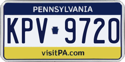 PA license plate KPV9720