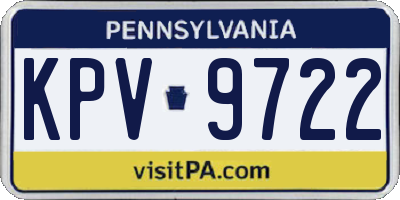 PA license plate KPV9722