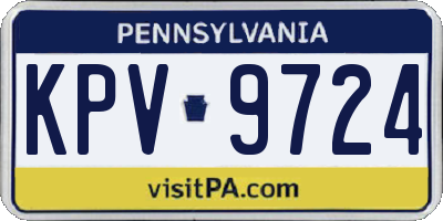 PA license plate KPV9724