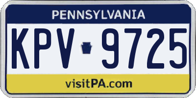 PA license plate KPV9725