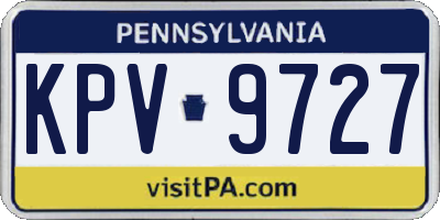 PA license plate KPV9727