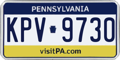 PA license plate KPV9730
