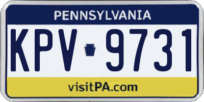 PA license plate KPV9731