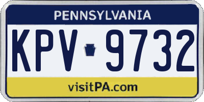 PA license plate KPV9732