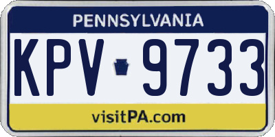 PA license plate KPV9733