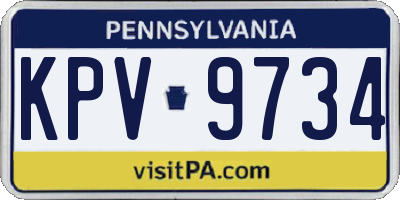 PA license plate KPV9734