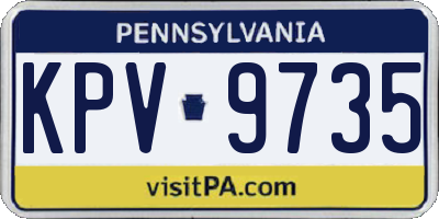 PA license plate KPV9735
