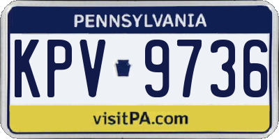 PA license plate KPV9736