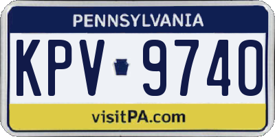 PA license plate KPV9740