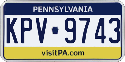 PA license plate KPV9743