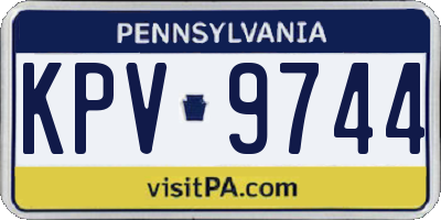 PA license plate KPV9744