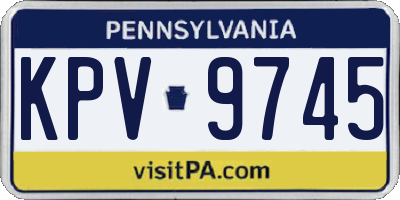 PA license plate KPV9745