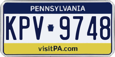 PA license plate KPV9748