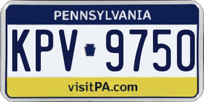 PA license plate KPV9750