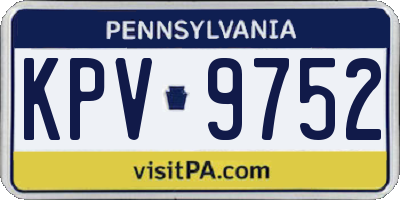 PA license plate KPV9752