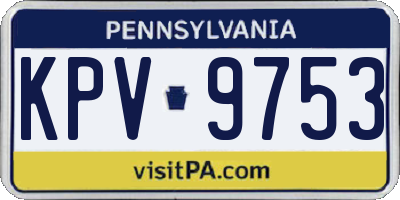 PA license plate KPV9753