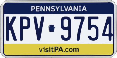 PA license plate KPV9754