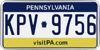 PA license plate KPV9756