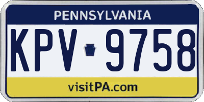 PA license plate KPV9758