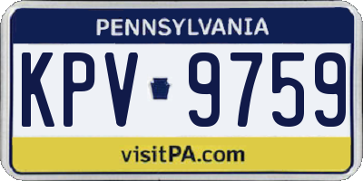 PA license plate KPV9759