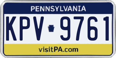 PA license plate KPV9761
