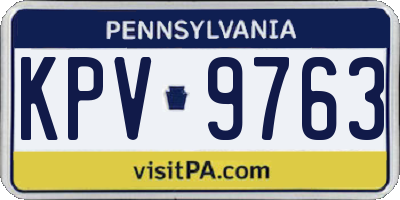 PA license plate KPV9763