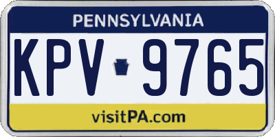 PA license plate KPV9765