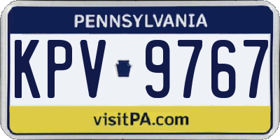 PA license plate KPV9767