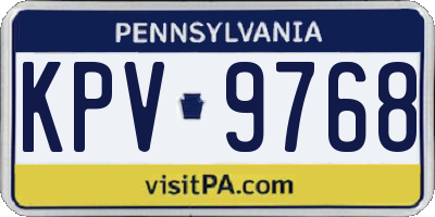 PA license plate KPV9768