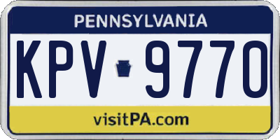 PA license plate KPV9770